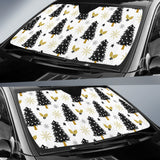 Christmas Tree Holly Snow Star Pattern Car Sun Shade