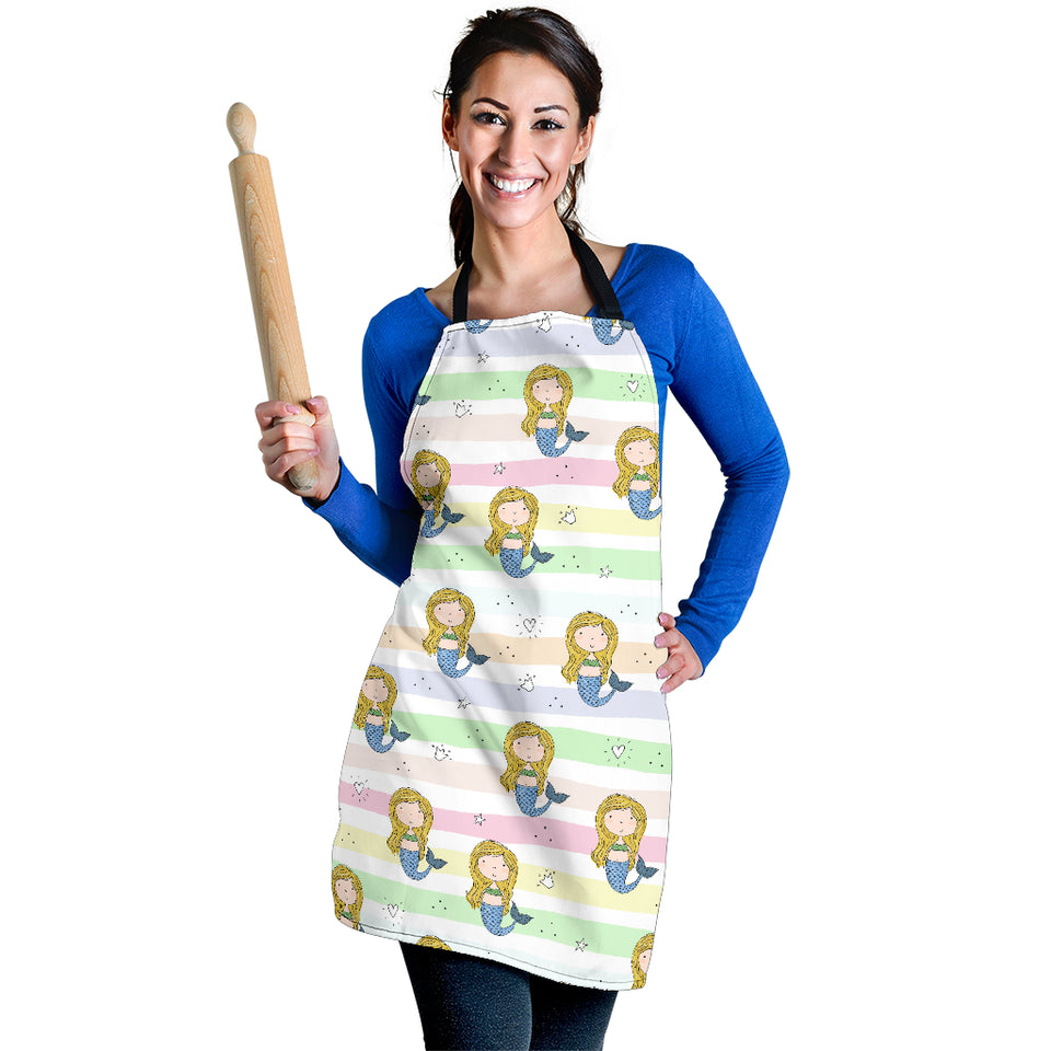 Cute Hand Drawn Mermaid Adjustable Apron