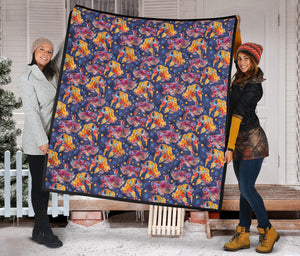Goldfish Pattern Print Design 05 Premium Quilt
