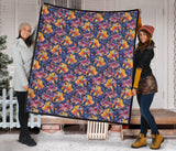 Goldfish Pattern Print Design 05 Premium Quilt