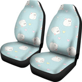 White Cute Hamsters Heart Pattern Universal Fit Car Seat Covers