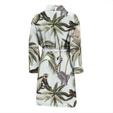 Monkey Sloth Lemur Palm Trees Pattern Men'S Bathrobe