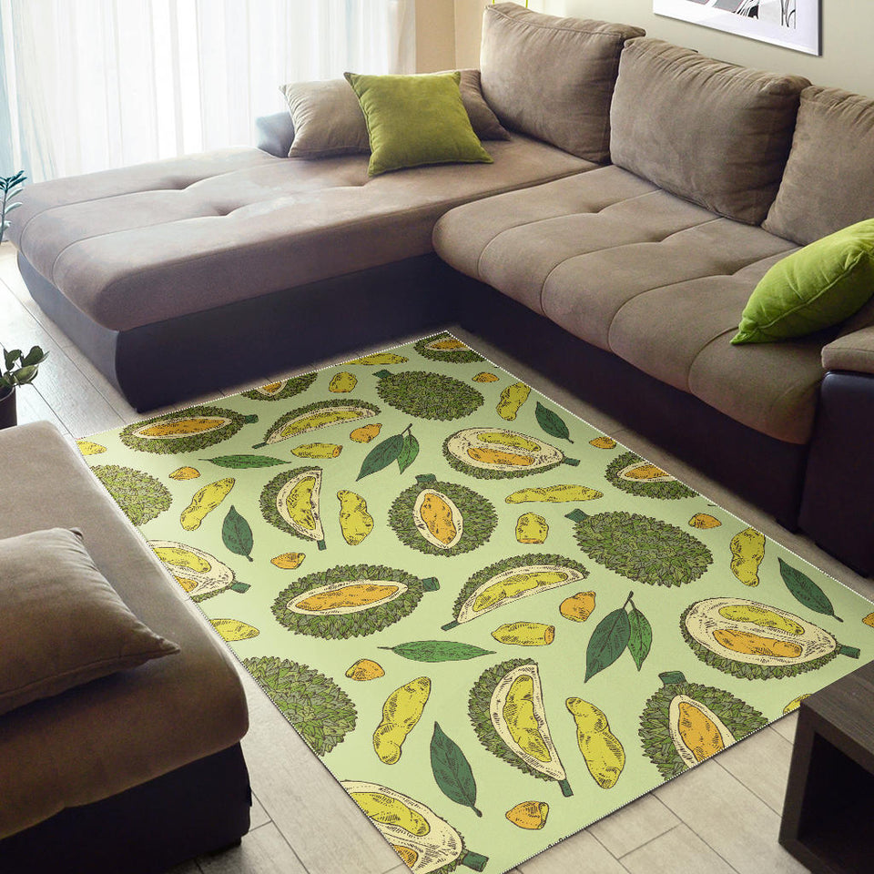 Durian Leaves Pattern Background Area Rug