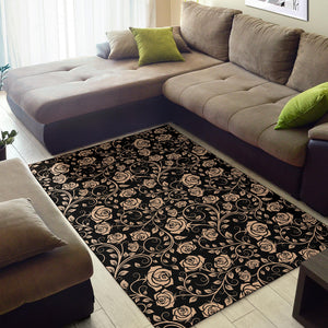 Rose Pattern Print Design 04 Area Rug