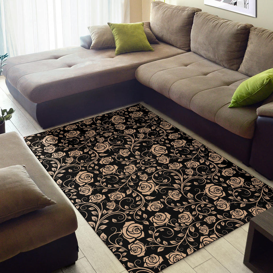 Rose Pattern Print Design 04 Area Rug