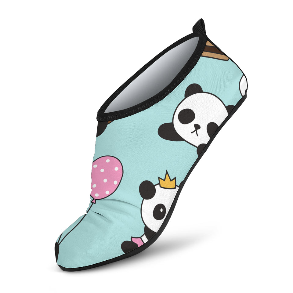 Cute Baby Panda Pattern Aqua Shoes