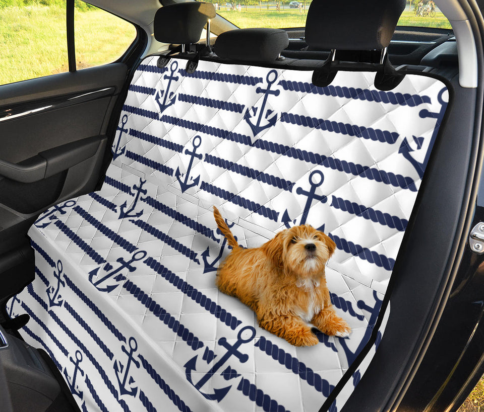 Anchor Rope Nautical  Pattern Dog Car Seat Covers