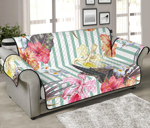 Colorful orchid flower pattern Sofa Cover Protector