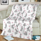 Watercolor Cute Rabbit Pattern Premium Blanket