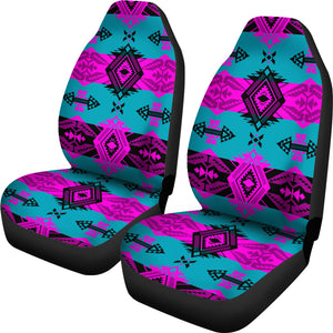 Sovereign Nation Teal And Pink Set Of 2 Car Seat Covers