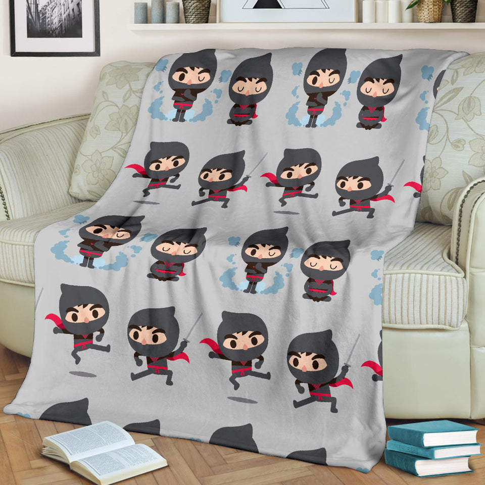 Cute Ninja Pattern Premium Blanket