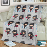 Cute Ninja Pattern Premium Blanket