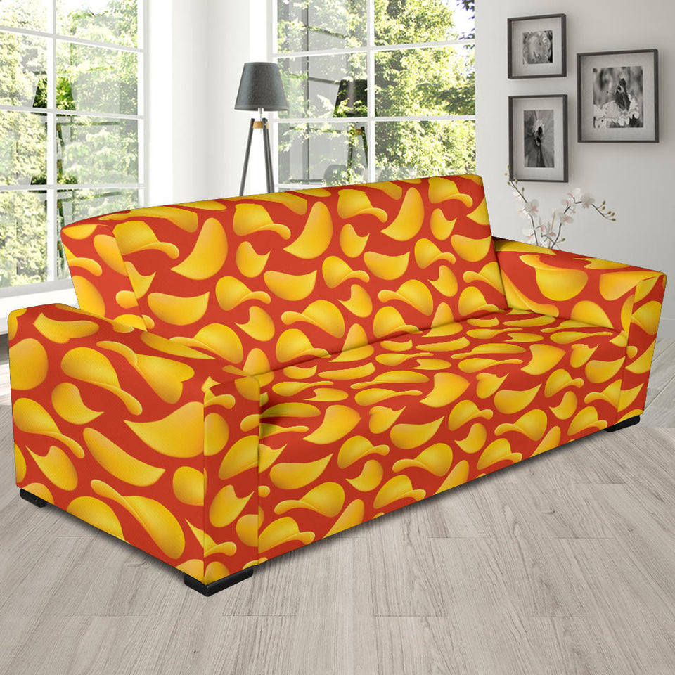Potato Chips Pattern Print Design 05  Sofa Slipcover