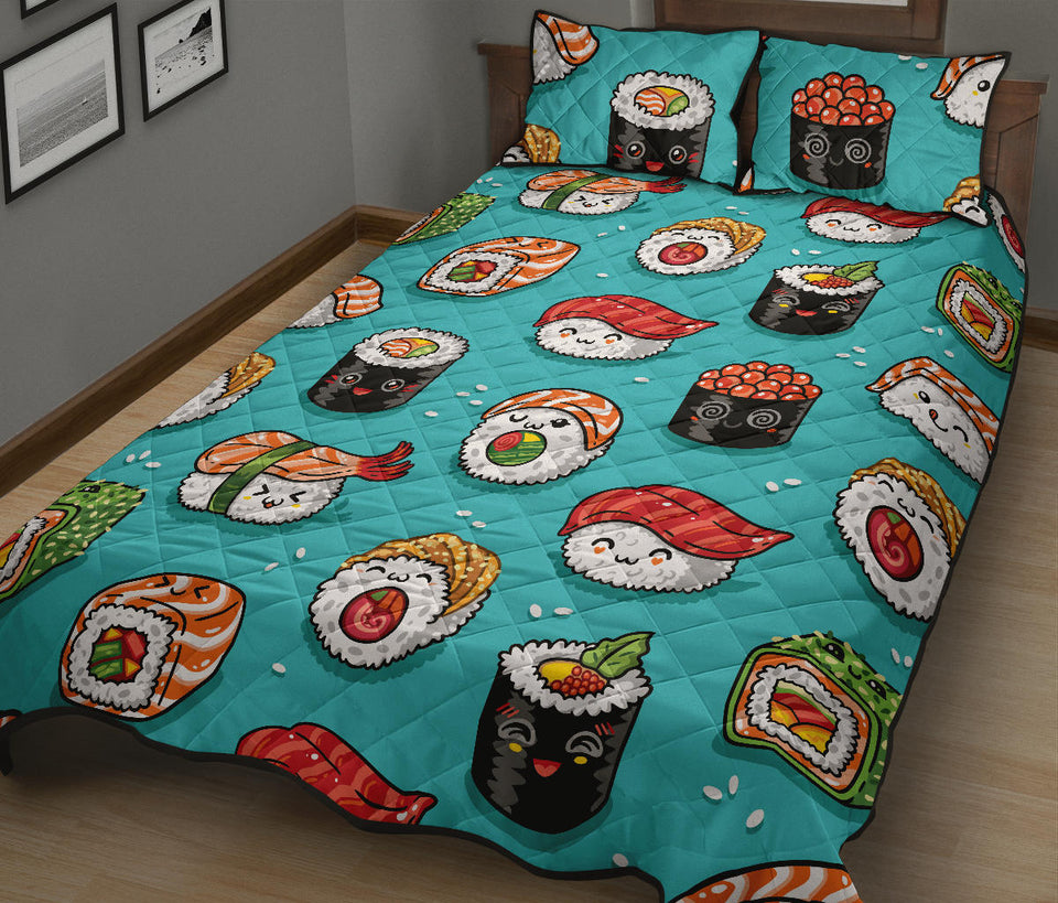 Cute sushi pattern Quilt Bed Set