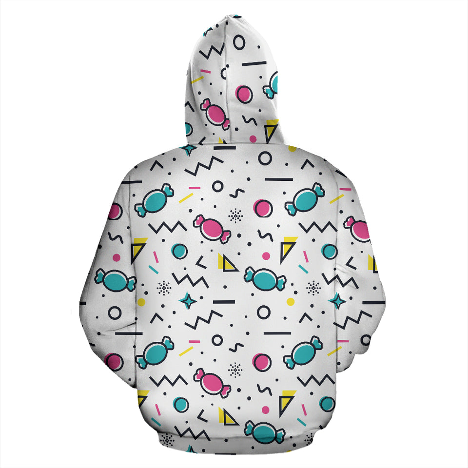 Candy Design Pattern Zip Up Hoodie