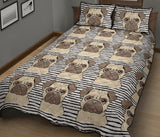 Happy pug pattern Quilt Bed Set