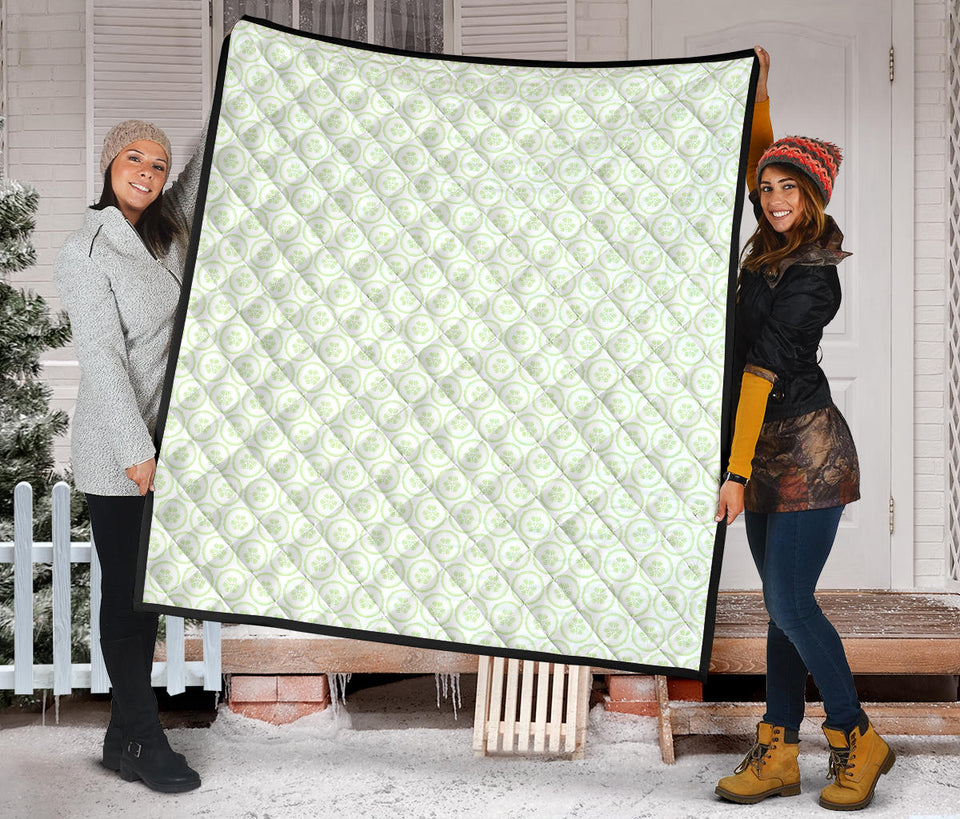Cucumber Pattern Background Premium Quilt