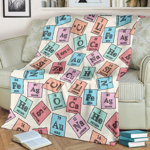 Chemistry Periodic Table Pattern Print Design 02 Premium Blanket