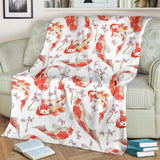 Watercolor Koi Fish Carp Fish Pattern Premium Blanket