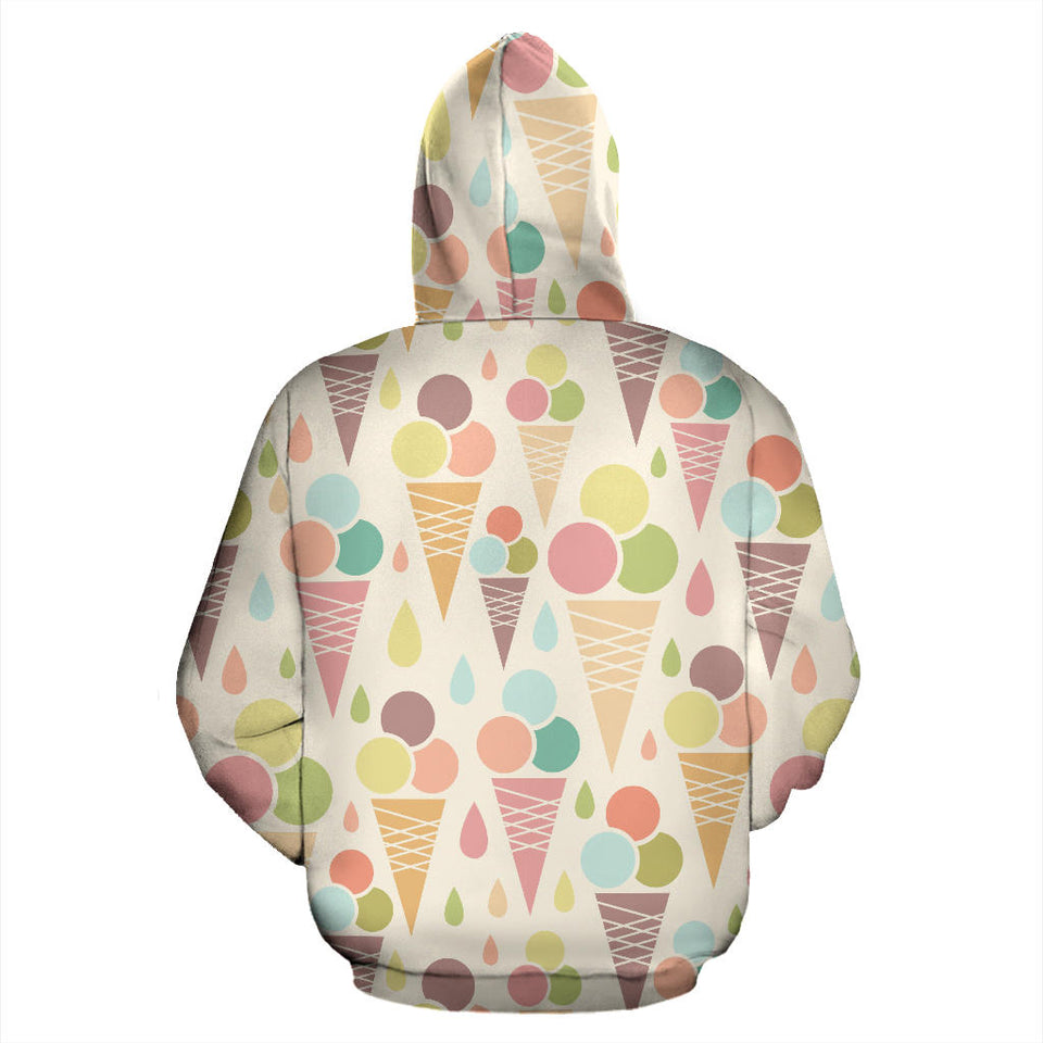 Ice Cream Cone Pattern Men Women Pullover Hoodie