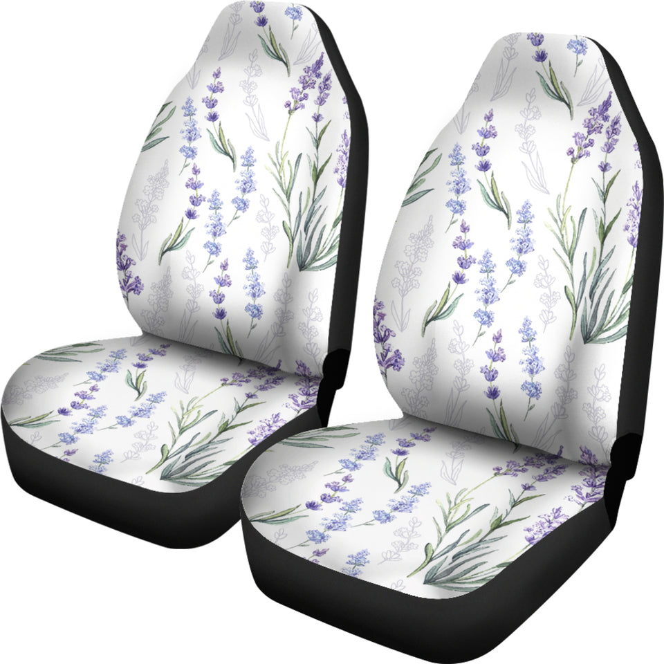 Hand Painting Watercolor Lavender Universal Fit Car Seat Covers
