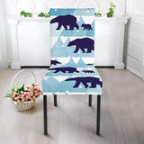 Polar Bear Winter Snow Pattern Dining Chair Slipcover