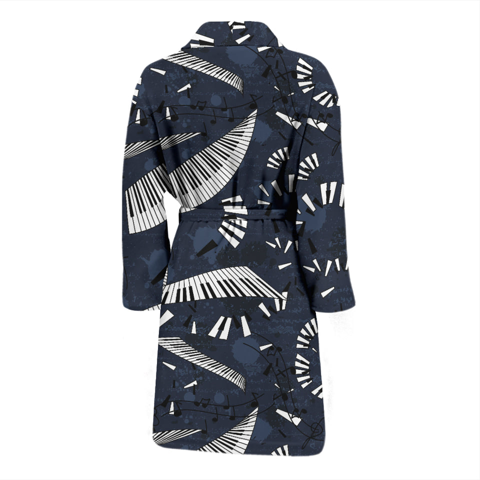 Piano Pattern Print Design 02 Men's Bathrobe