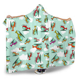 Helicopter Design Pattern Hooded Blanket