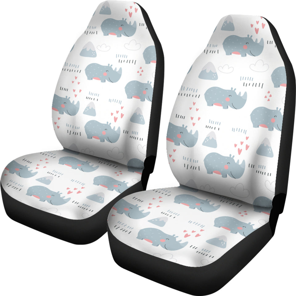 Cute Rhino Heart Pattern  Universal Fit Car Seat Covers