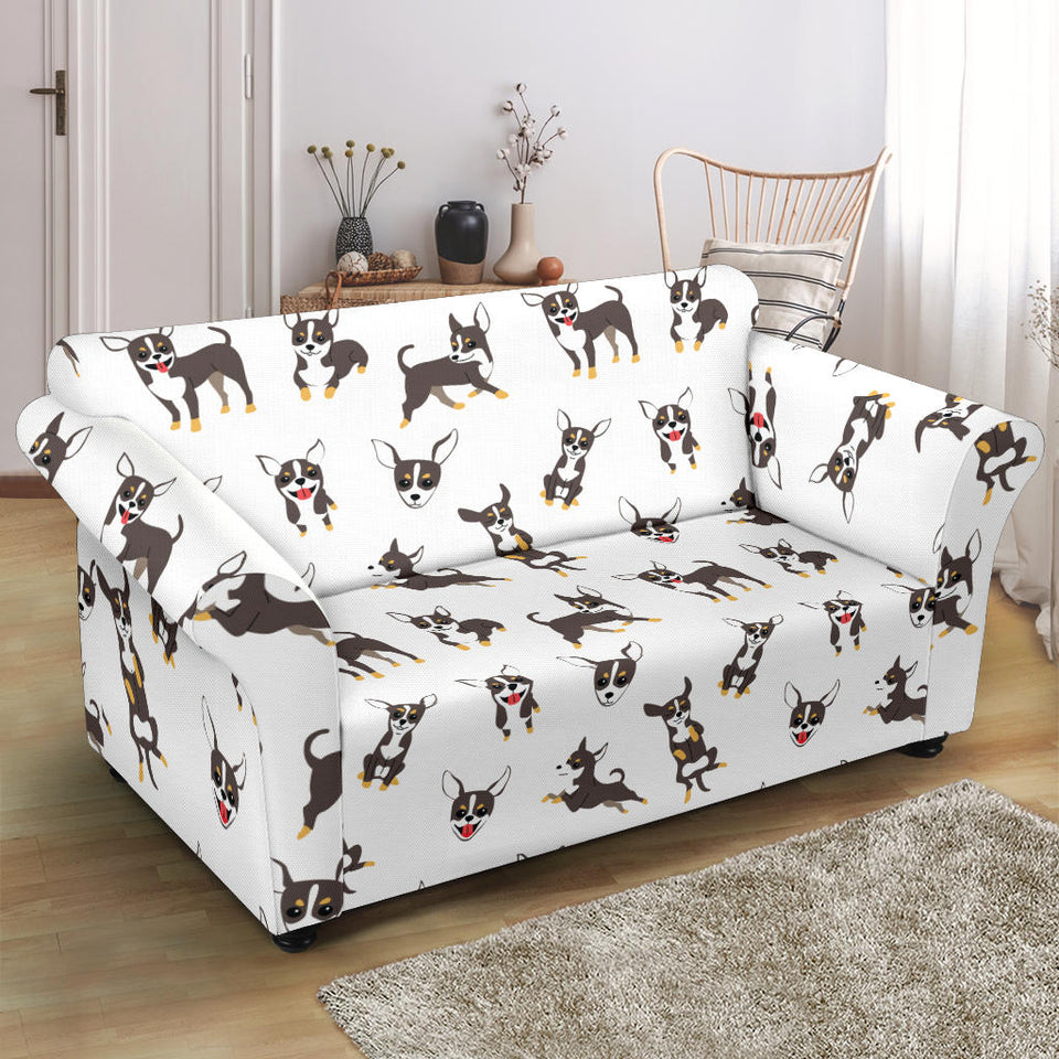 Chihuahua Dog Pattern Loveseat Couch Slipcover