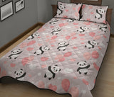 Cute panda ballon heart pattern Quilt Bed Set