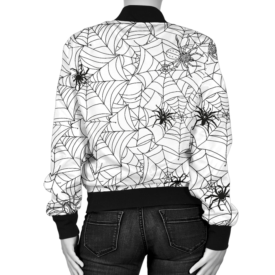 Spider Web Cobweb Pattern Women'S Bomber Jacket