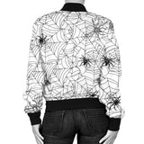 Spider Web Cobweb Pattern Women'S Bomber Jacket