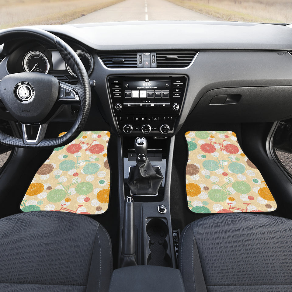 Bicycle Pattern Print Design 01 Front and Back Car Mats