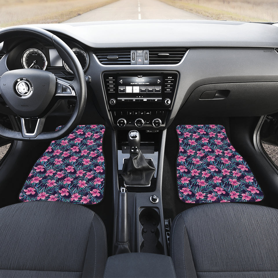 Hibiscus Pattern Print Design 05 Front Car Mats