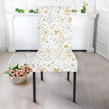 Christmas Tree Christmas Element Silver Gold Pattern Dining Chair Slipcover
