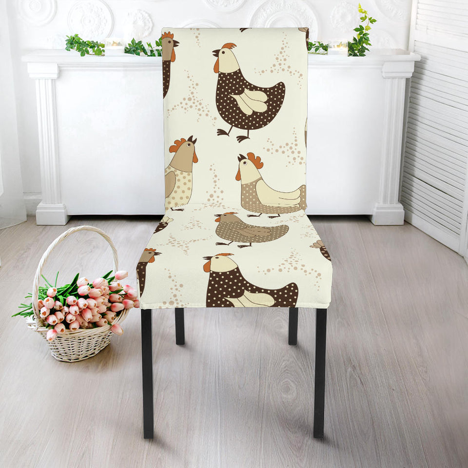 Cute Rooster Chicken Cock Dining Chair Slipcover