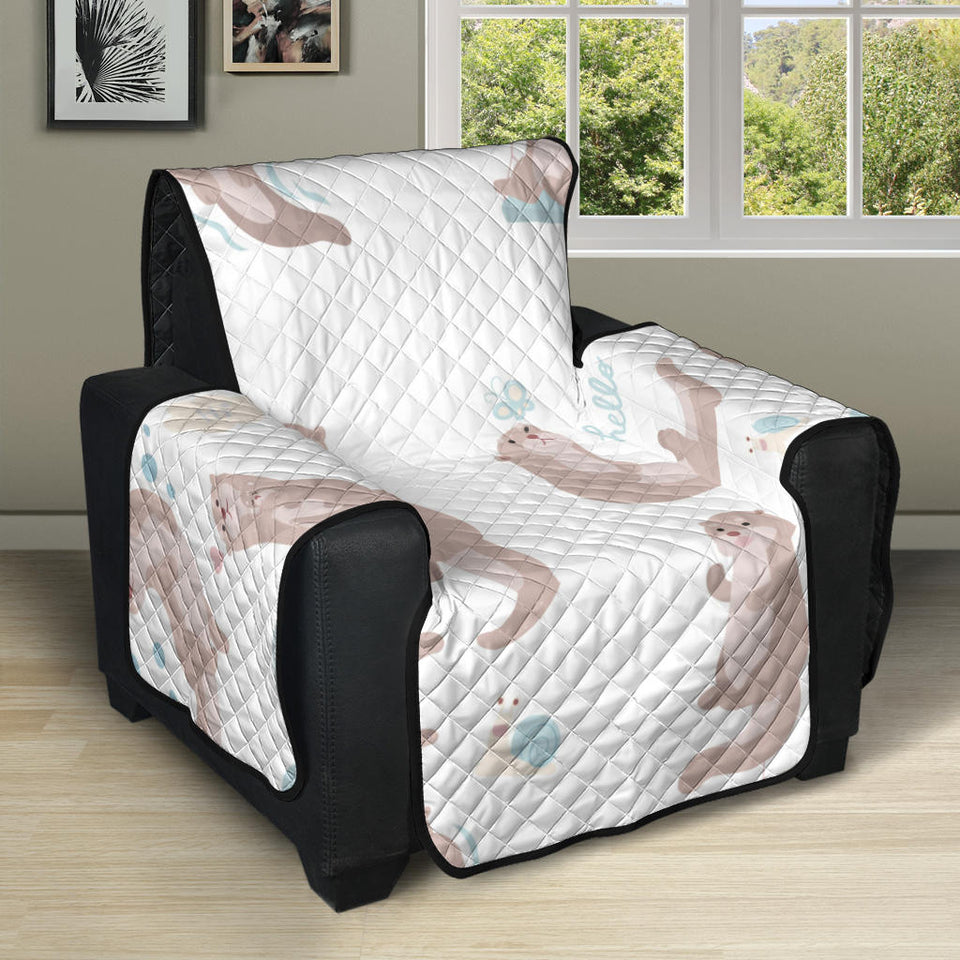 Cute sea otters pattern Recliner Cover Protector