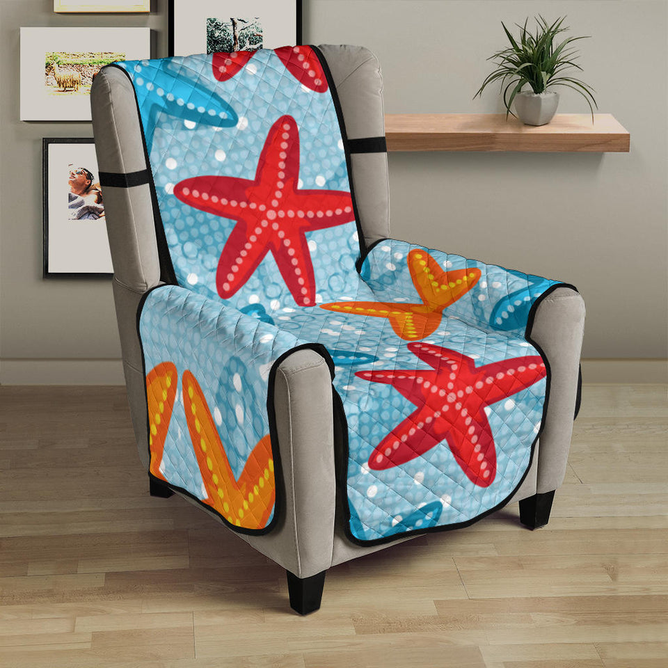 Blue red orange starfish pattern Chair Cover Protector