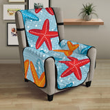 Blue red orange starfish pattern Chair Cover Protector