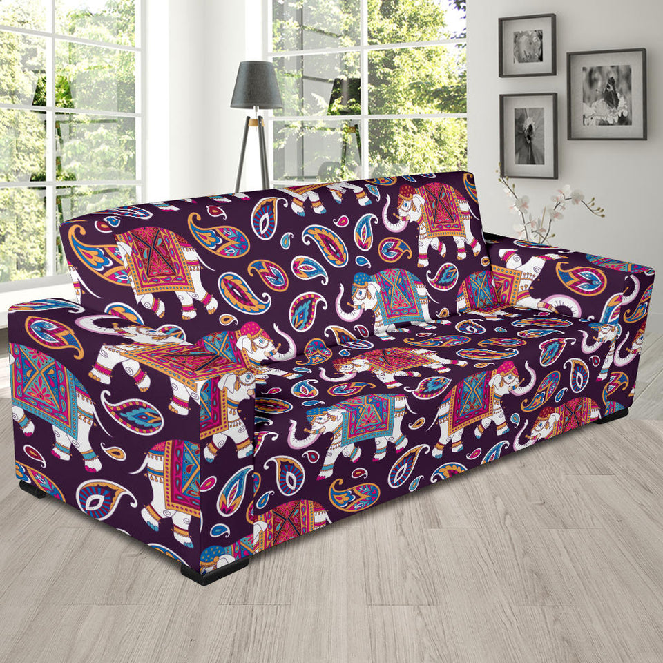 Elephant Indian Style Ornament Pattern Sofa Slipcover