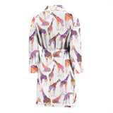 Giraffe Pattern Print Design 02 Men's Bathrobe