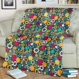 Gear Pattern Print Design 03 Premium Blanket