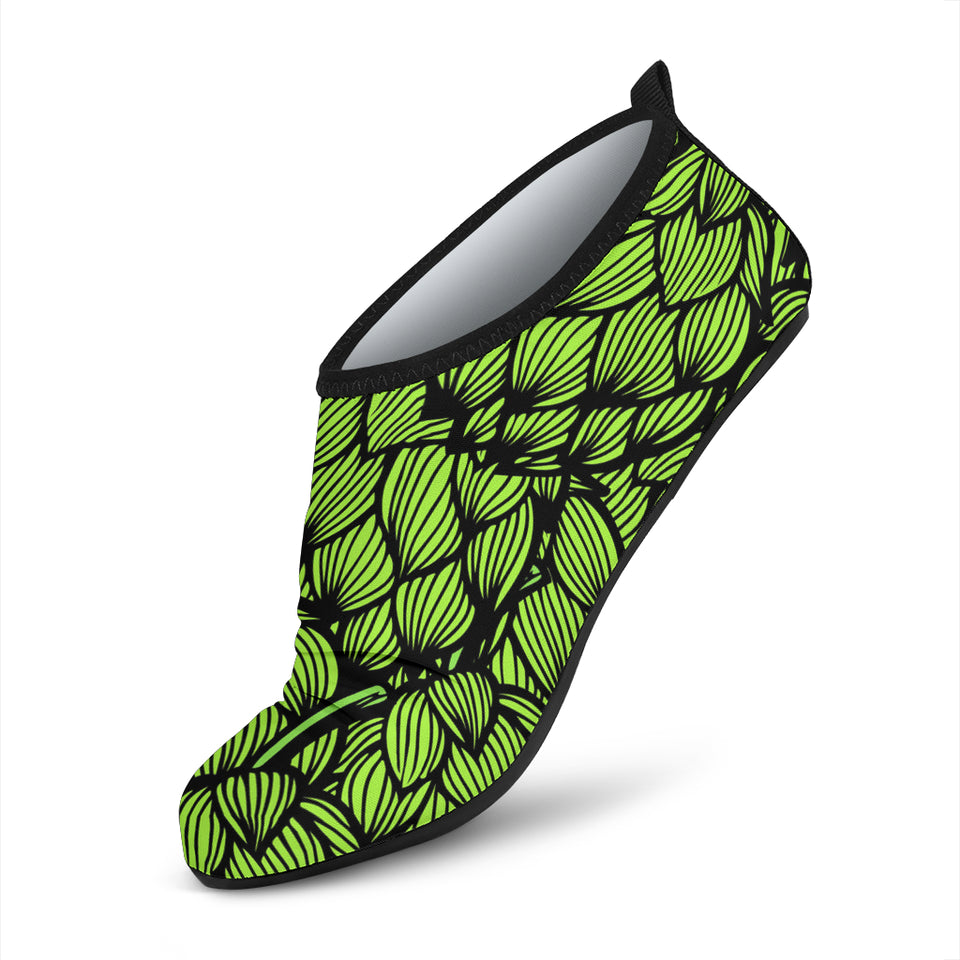 Green Hop Pattern Aqua Shoes