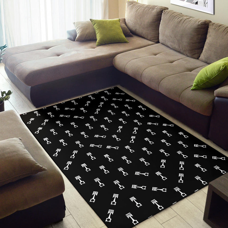 Engine Piston Black Theme Pattern Print Design 03 Area Rug