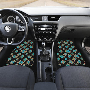 Sea Turtle Blue Stone Pattern Front Car Mats