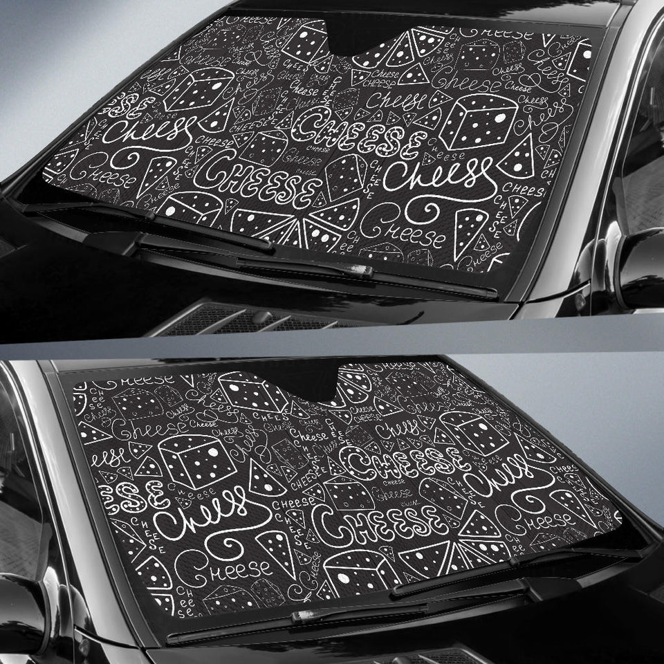 Handwritten Cheese Pattern Car Sun Shade