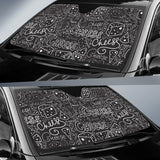 Handwritten Cheese Pattern Car Sun Shade