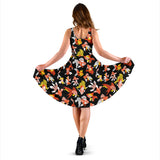 Goldfish Pattern Print Design 03 Sleeveless Midi Dress
