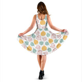 Colorful Onions White Background Sleeveless Midi Dress